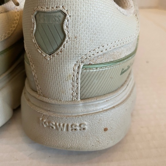 K-Swiss Limited Edition Suede Tennie Shoes Cream Color Size 8.5 - Picture 10 of 14